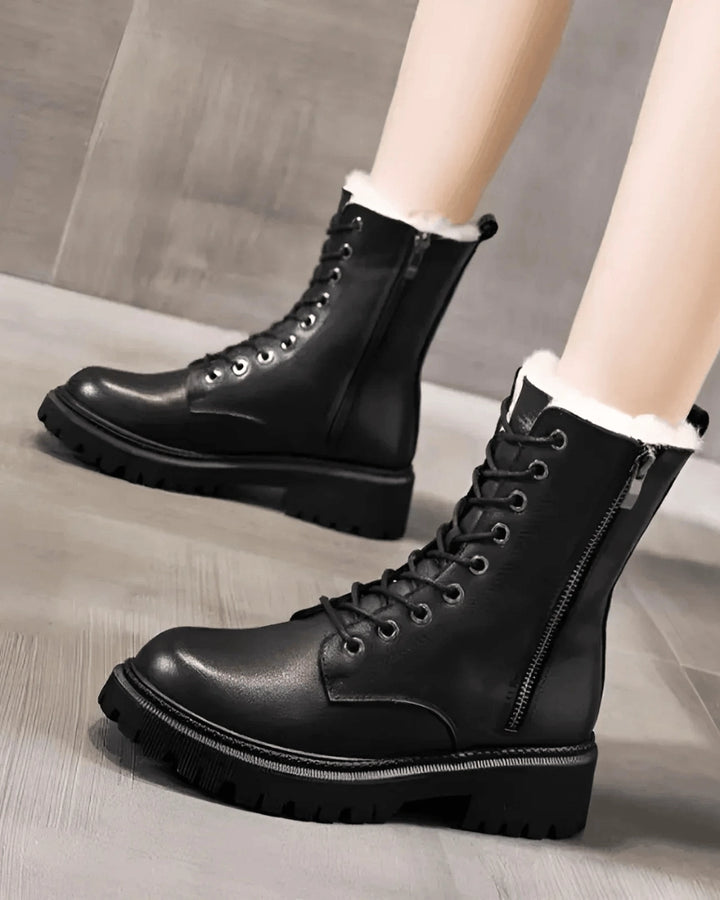 LUMI | Black Leather Winter Boots