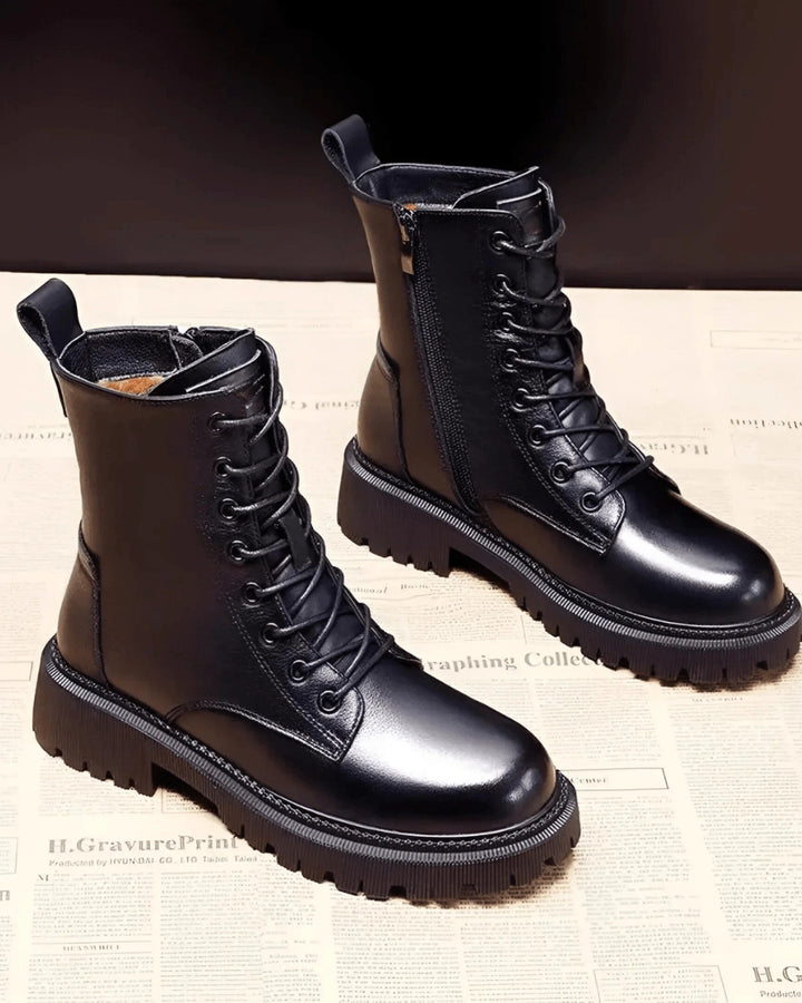 LUMI | Black Leather Winter Boots