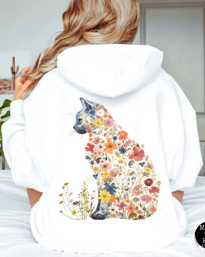 KITTY | Floral Cat Hoodie